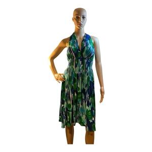 Calvin Klein Women’s Watercolor Halter Midi  Dress Size 6